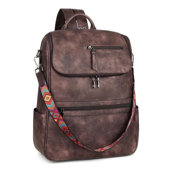 Leather Travel Backpack Bag - Picture 2 of 7